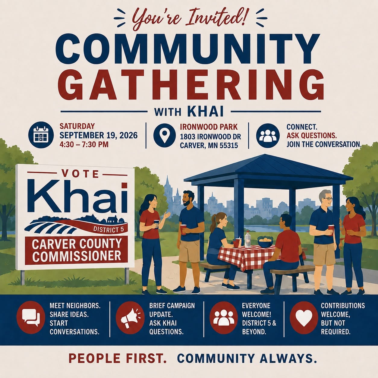 You're Invited - Community Gathering with Khai - Sept 19 - Carver, MN